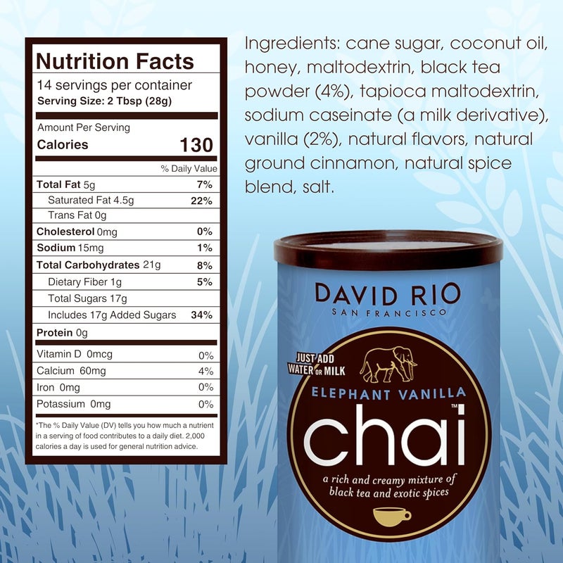 David Rio Elephant Vanilla Chai Mix - 14 Ounce - Image 2